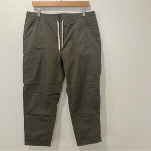 Vuori Pants Women Ripstop XL Green Elastic Waist Drawstring Zip Pocket Outdoors